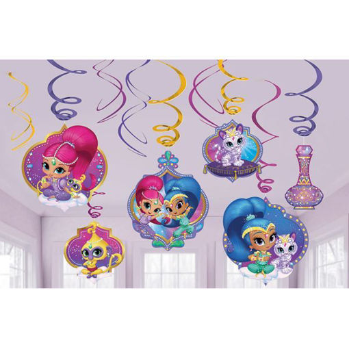 Picture of SHIMMER & SHINE SWIRL DECORATIONS 80CM - 6PK